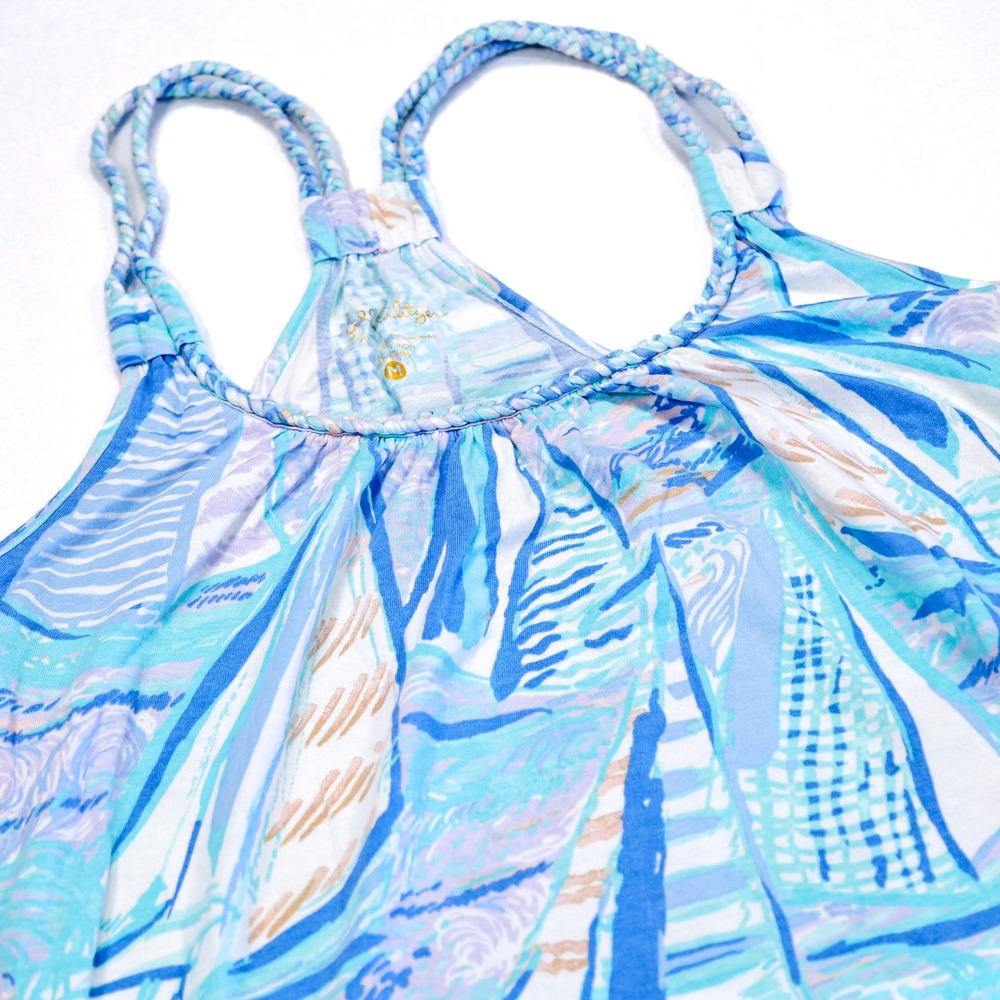 LILLY PULITZER Women's‎ M Light Lilac Verbena Aboat Time Aleida Tank Tunic Top